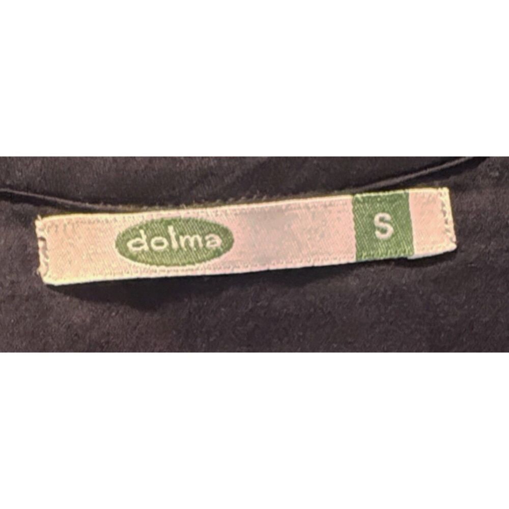 Dolma Maxi Dress Size Small SKYE Green Black Pintuck Neckline Cotton A-Line - Picture 8 of 9